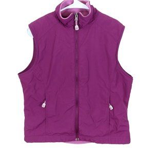 LL BEAN Size Small Purple Fleece Lined Full Zip Outerwear Vest